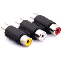 1Pcs Multi-Functional Audio Video Connector 3 RCA AV Coupler Mini 3RCA Female To Female Socket Adapter Extension Converter