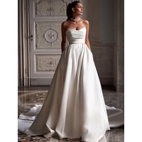 SoDigne Church Simple A Line Wedding Gown For Women Sweetheart Pleats Customized Wedding Dress Long Reception Party Bride Dress