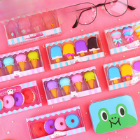 Kawaii Creative Cute 4 pcs Donut Dessert Pencil Eraser Rubber Novelty Student Learning Office Stationery Student prizes