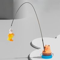 Simulation Capybara Cat Toys Funny Interactive Bird with Bell Cat Stick Toy for Kitten Playing Teaser Wand Toy Pet Cats Supplies