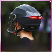 AliExpress NONE Motorcycle Helmets With Led Lights Moped Helmet Electric Scooter for Men Women With Double Visor Rechargeable Bicycle Light Bike