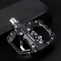 AliExpress ROCKBROS Bicycle Pedals Half Lock Flat Pedal 2-in-1 Anti-slip Nylon MTB Bike Pedals Dustproof Flat Cleat Platform for Shimano