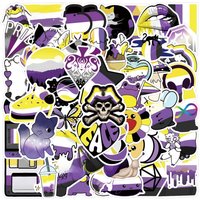 AliExpress GOGOTU 10/30/55PCS Nonbinary Pride Stickers Funny Cartoon Sticker Cup Guitar Laptop Phone Car Bike Skateboard Decals Graffiti Kids Toy