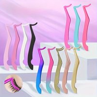 Eyelash Curler High Density Flower Grafting Eyelash Tool Seahorse Shaped Design Straight and Curved Eyelash Extension Tweezers