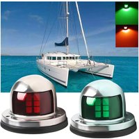 Stainless Steel 1pc 2pcs Red Green LED Navigation Lights Sailing Lamp for Marine Yacht 12V Warning Signal Light