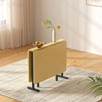 Składany stół jadalniany, nowoczesny i elegancki styl, regulowany, ergonomiczny design, 120x80 cm, beżowy