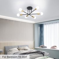 6 Lights Semi Flush Mount Chandelier,Modern Chandelier Light Fixtures,Chandelier Lighting for Living Room(Bulb not included)