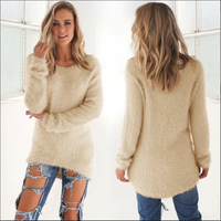 Women Fashion Long Homewear Top Solid Color Vintage Clothes Causal Long Sleeves O-Neck Fashion Woman Blouse 2024