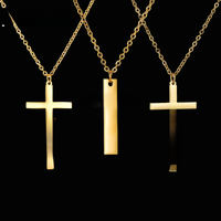 Atoztide Personalized Custom Name Cross Necklace Stainless Steel for Women Men Zircon Pendant Fashion Birthday Jewelry Gift