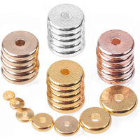 Solid Brass Metal Plated Gold Color Rose Gold Color Flat Round 4mm 6mm 8mm 10mm 12mm 14mm Loose Spacer Beads For Jewelry Making