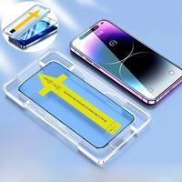 2PCS One-click Installation Full Cover Screen Protector For iPhone 14 11 12 15 13 Pro Max Tempered Glass