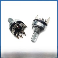 5PCS RV17 5Pin With Switch Carbon Film Potentiometer B1K B2K B5K B10K B20K B50K Flower Shaft Length 15MM Diameter 17MM Bent Foot