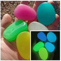AliExpress NONE 10pcs Decoration 4.5cm Luminous Pebbles Glow in Dark Garden Decoration Luminous Stone Gravel Big Big Stone Garden