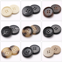Vintage Resin Imitation Horn Black Large Buttons For Clothing Sweater Suit Coat DIY Scrapbooking Sewing Accessories Wholesale