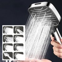 8 Modes Turbo Pressurized Shower Head 12cm Large Panel Water Saving Showerheads Explosion-proof Thickened ABS Filter Shower Head