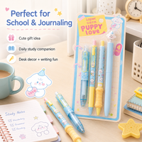 4 pcs/set Kawaii Puppy Love Gel Pens Quick-Drying Stationery Creative Writing Pen School Office Supplies
