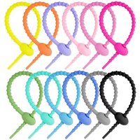 Candy Colors Silicone Tie Tadpole Shape Live Buckle Cable Ties Data Cable Earphone Charge Cable Line Tie Strap Organizer