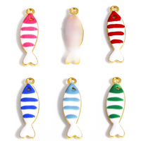 Alloy Fish Charms Double Sided Enamelled Sequins Fishes Pendants For Diy Earrings Necklace Jewelry Making Findings 26x7mm, 5 PCs