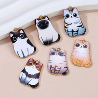 10pcs New Cat Enamel Charms Colorful Cute Cartoon Animals Pendants For Making Handmade DIY Findings Accessories Necklace