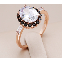 Kinel Unique Vintage Wedding Big Ring for Women 585 Rose Gold Color Natural Zircon Accessories High Quality Fine Daily Jewelry