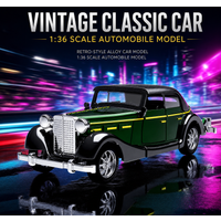 1:36 Scale Die-cast Retro Vintage Car with Pull-back Action – Classic Hong Kong Model Car, Collectible Toy Kids Gift