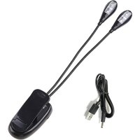 LED Reading Lamp Flexible Book Music Lamp Reading Light Student Dormitory Light with Clip Battery Power for Book Reading