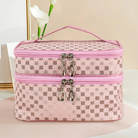 Large Capacity Makeup Bag Double Zip Women Cosmetic Bag Bathing Pouch Travel Toiletries Organizer Waterproof Storage Make Up Cas