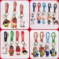 Disney Moana2 Toys Keychain Anime Figure Pendant Keychain Frozen & Zootopia 6CM Anime Character Model Girl Birthday Gift