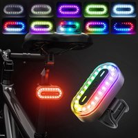 AliExpress NONE RGB Bicycle Lights Bike Tail Light 600 mAh Memory Mode Rainbow LED Warning USB Waterproof Helmet Scooter Rear Taillight