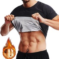 Men Sauna Sweat Shirt Hot Polymer Corset Compression Waist Trainer Shirt Workout Tank Top Weight Loss Body Shaper Slimming Vest