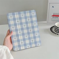 Cute Love Plaid Case for Apple iPad Pro 2024 11 inch Air 5/4 10.9 10th 7/8/9 10.2 Air 3 10.5 inch mini 6 5 4 Cover Tablet Cases