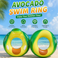 1PC Avocado Inflatable Swim Ring, Adult Pool Float, Inflatable Pool Floats, Summer Beach Water Toy, Vacation Pool Party Ring