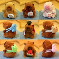 Kawaii Multicolor Capibara Doll 10-13cm Plush Toy Accessories Handbag Pendant Birthday Gift Water Dolphin Doll Hanging Ornaments