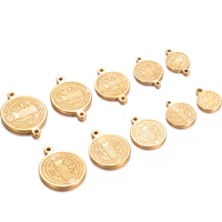 6Pcs/Lot Catholic Stainless Steel Jesus Christ Pendant Charms Connector for DIY Jewelry Making Necklace Components Accessorie