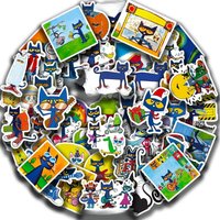 AliExpress 50pcs Anime Pete the Cat Cartoon Stickers Set for Luggage Car Laptop Bicycle & Notebook Kids Sticker Toys