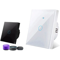 Tuya WiFi Smart Switches US EU Standard No Neutral Wire Required 1/2/3 Gang Light Smart Light Switch Work with Alexa Google Home