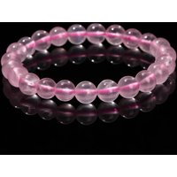 Wholesale Pink Rose Powder crystal Quartz Natural Stone Streche Bracelet Elastic Cord Pulserase Jewelry Beads Lovers woman Gifts