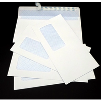 50pcs Security Envelopes with Window Confidential Seal Skyline Envelope for Postcard Letter Greeting Card School Office Supplies