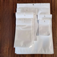 50Pcs/Lot White Mobile Phone Data Cable Accessories Seal Bag Transparent Plastic Retail Packaging Poly Pouches Zipper Lock Bag