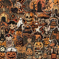 AliExpress NONE 50PCS Retro Halloween Graffiti Stickers Aesthetic Phone Bike Wall Scrapbook Motorcycle Waterproof Sticker for Kids Toys Gifts