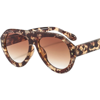 SO&EI Ins Popular Fashion Pilot Sunglasses Women Shades UV400 Retro Rivets Decoration Gradient Trending Men Round Sun Glasses