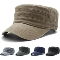 Hat Men Fishing Retro Do Old Wash Jeans Big Head Bib Flat Top Hat Outdoor Casual Tie-In Female Cap Trend European And N Style