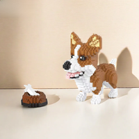 Knew Built Corgi Dog Micro Mini Building Blocks Toys: Adorable Model for Pet Lovers, Recreation, Perfect Display and Gift Idea