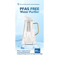 1.8L Glass Water Filter Jug, Multi-Stage Filtration Water Purifier Pitcher for Home Kitchen Daily Drinking