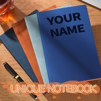 Personalized Journal with Custom Text, Name and Birthday Date for Students, Work and Daily Notes