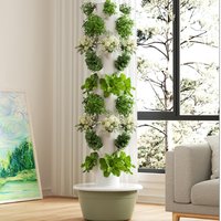 Hydroponic Tower with Water Pump Soilless Hydroponics Growing System Kit for Home Garden Strawberries Flowers Peppers US Adapter