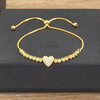 Nidin Fashion Cubic Zirconia Love Bracelets Bangle for Women White Round Crystal Adjustable Girl Wedding Bridal Jewelry Gifts