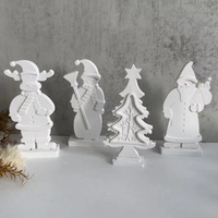 Christmas Elk Ornament Silicone Mold DIY Christmas Tree Snowman Santa Claus Plaster Resin Crafts Making Tools for Home Decor