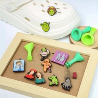 Disney Shrek Cartoon Shoe Buckle Wholesale Anime Figures Accessories Slippers Decorations for Children's Shoes for Birthday Gift