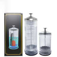 Barbershop Disinfection Jar Beauty Manicurist Stainless Steel Glass Filter Clean Sterilization Container Beauty Hair Salon Tools